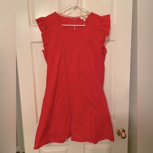 NWT Coral tiered ruffled sleeveless dress